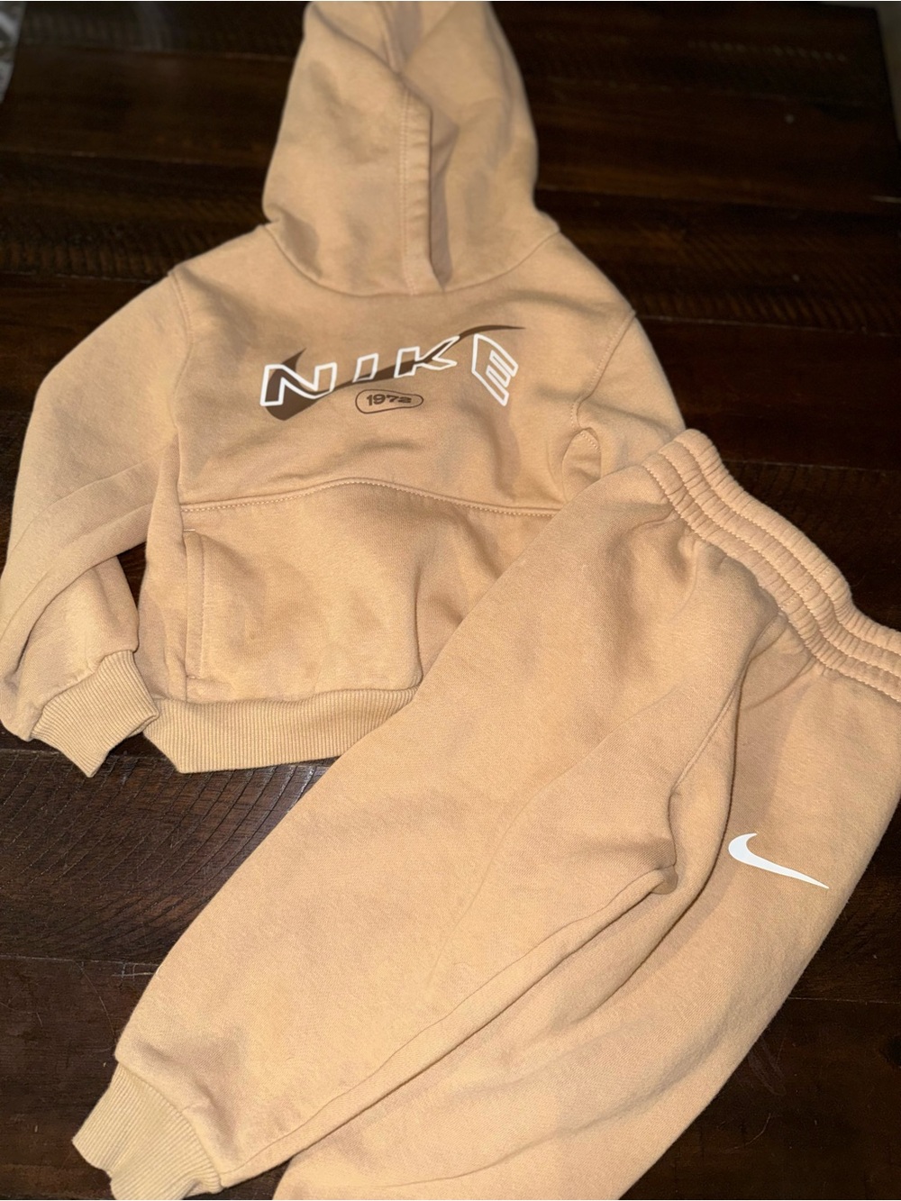Nike Kids Tan/Cream Hoodie & Joggers Set